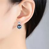 S925 Silver Pearl Earrings CZ Zircon Woman Earring