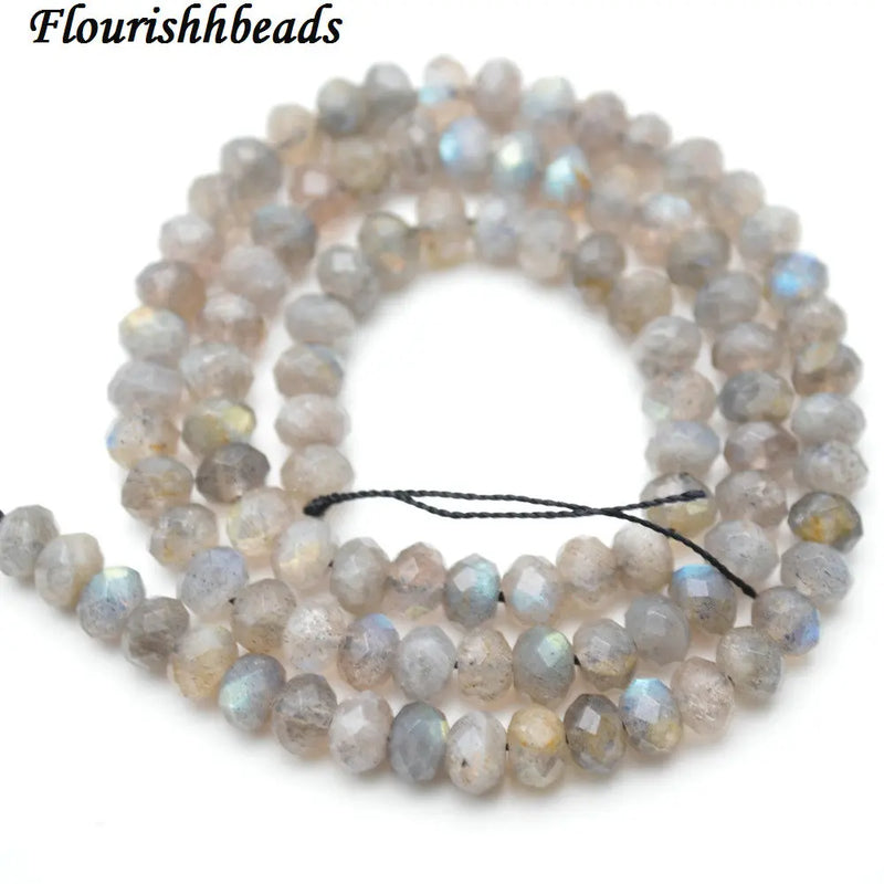 Labradorite Stone Faceted Spacer Loose Beads 4x6mm