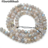 Labradorite Stone Faceted Spacer Loose Beads 4x6mm