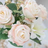 Silk Rose Lily Bouquet Artificial Flowers Christmas Wedding Home DIY Decoration