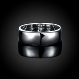 Silver 925 Rings Square Round Finger Rings For Women Men Gift