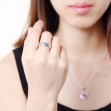 Silver 925 Square Round Finger Rings For Women Men
