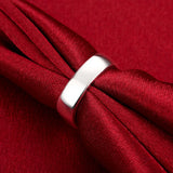 Silver 925 Square Round Finger Rings For Women Men