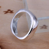 Silver 925 Rings Square Round Finger Rings For Women Men Gift