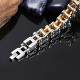 Silver Stainless Steel Motorcycle Chain Men Bracelet