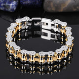 Silver Stainless Steel Motorcycle Chain Men Bracelet