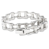 Silver Stainless Steel Bike Chain Bracelet Men's Bangle
