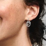 Double Hoop Silver Earrings for Women, Birthday Gift Jewelry