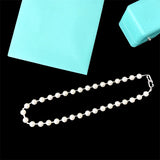 Silver Mussel Pearl Round Tube Ring Necklace Women Jewelry