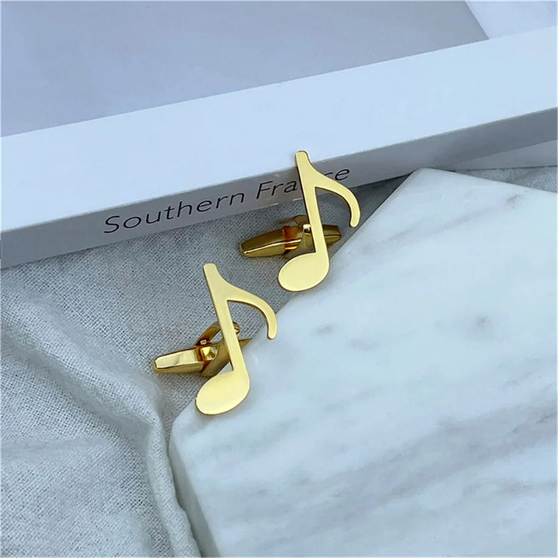 Musical Note Silver Cufflinks for Men