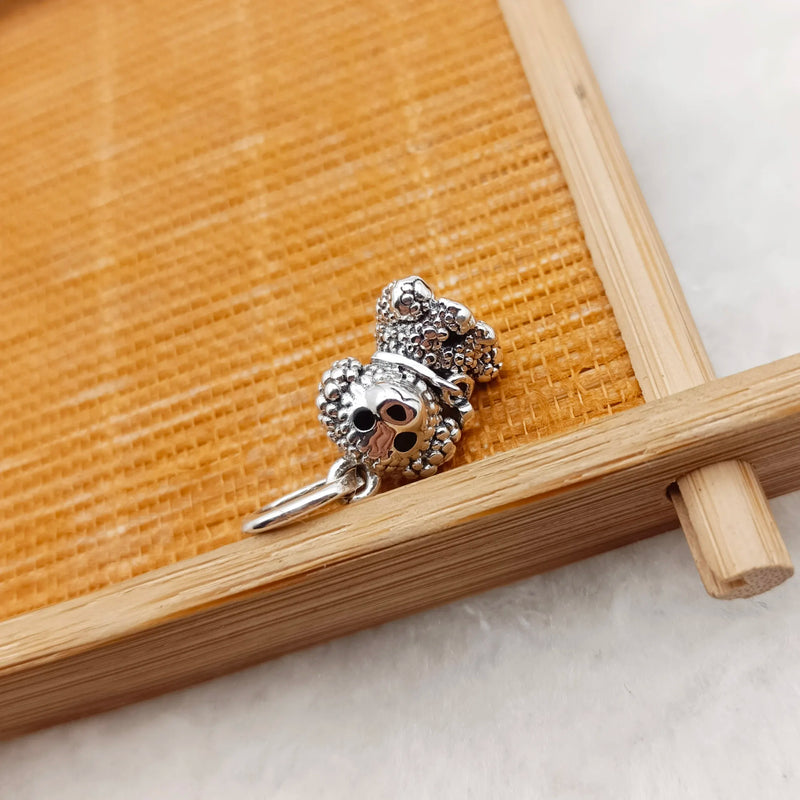 Silver Poodle Puppy Charm Pendant Gift for Spring