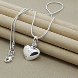 Heart Pendant Necklace 925 Silver Small Heart-Shaped Jewelry Gift
