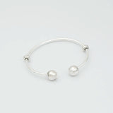 Silver Plated Heart Chain Bead Charm Bracelet