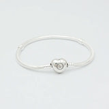 Silver Plated Heart Chain Bead Charm Bracelet
