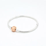 Silver Plated Heart Chain Bead Charm Bracelet