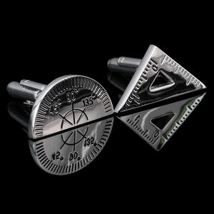 High Silvery Protractor&Triangle Rule Mix Cufflinks for mens cuff links Gemelos
