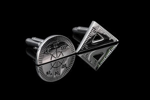High Silvery Protractor&Triangle Rule Mix Cufflinks for mens cuff links Gemelos