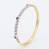 Colorful Oil Drip Bamboo Bracelet Copper Zirconia Bangle