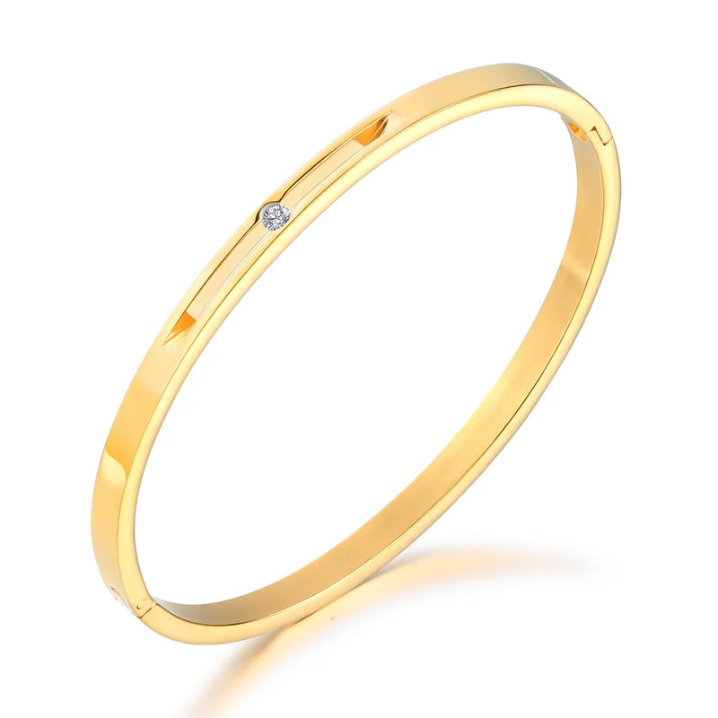 High Lady Women Bangles Stainless Steel Metal Jewelry