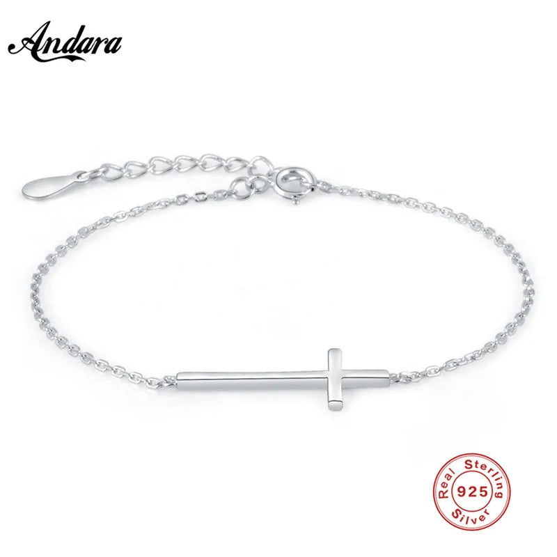 Silver Cross Bracelet Charms for Women Jewelry Gift