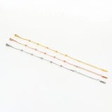 Snake Bone Chain 5 Bead Anklet Stainless Steel Rose Anklet 20cm + 5cm
