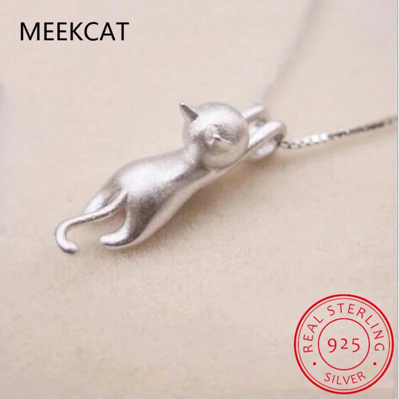925 Silver Cat Long Tail Necklace S925 Jewelry SCN032