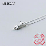 925 Silver Cat Long Tail Necklace S925 Jewelry SCN032