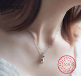 925 Silver Cat Necklace Long Tail Pendant S925 Fine Jewelry