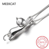 925 Silver Cat Long Tail Necklace S925 Jewelry SCN032