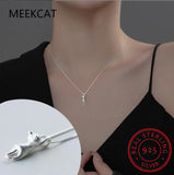 925 Silver Cat Long Tail Necklace S925 Jewelry SCN032
