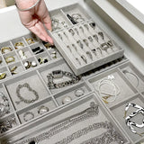 Flannel Jewelry Tray Case Stackable Storage Box