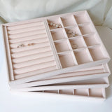Flannel Jewelry Tray Case Stackable Storage Box