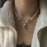 Vintage Natural Freshwater Pearl Necklace with High Sole, 18-Inch Length