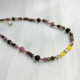 Vintage High Sole Tourmaline/Garnet/Agate Necklace
