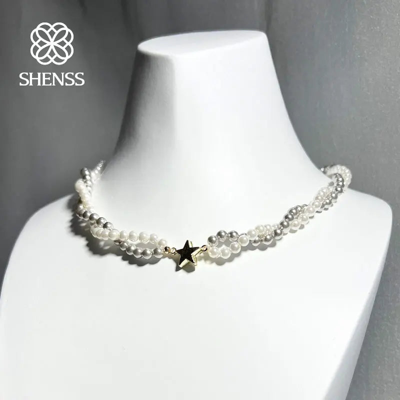 High Sole Star Double-Deck Shell Pearl Necklace 32/34/36/38/40