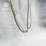High Sole Star Double-Deck Shell Pearl Necklace 32/34/36/38/40