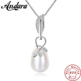 High Solid Silver 925 Natural Pearl Necklace Pendant Jewelry Gift