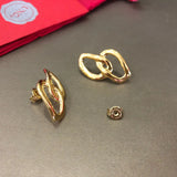 Spanish 925 Silver Double Irregular Charm Bead Stud Earrings