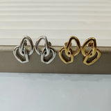 Spanish 925 Silver Double Irregular Charm Bead Stud Earrings