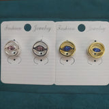 925 Silver Pin Stud Crystal Eye Earrings Gift