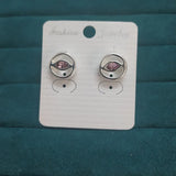 925 Silver Pin Stud Crystal Eye Earrings Gift