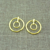 Spanish Electroplating 925 Silver Double Circle Earrings