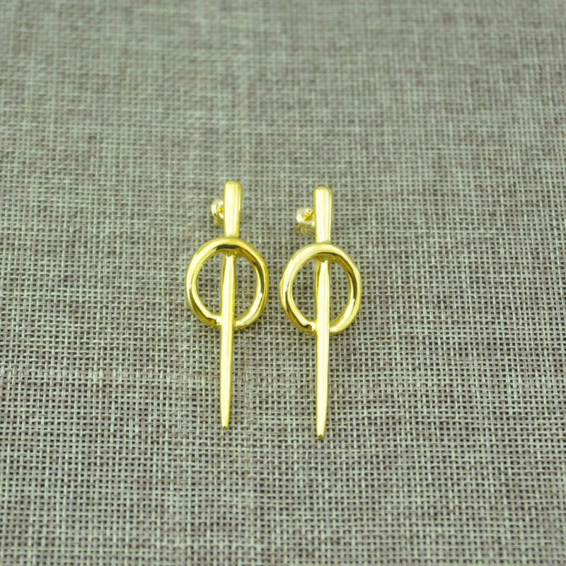 Spanish 925 Silver 14k Pin Stud Earrings Holiday Jewelry Gift