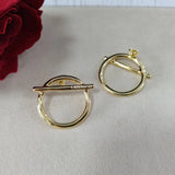 Spanish Style 925 Silver 14k Pin Stud Earrings