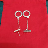 Spanish 925 Silver Circle Earrings 14k Pin Stud Holiday Jewelry