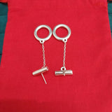 Spanish Electroplated 925 Silver 14k Pin Stud Earrings