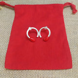 Spanish 925 Silver Round Charm Bead Earrings