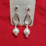 Spanish Electroplating 925 Silver Pearl Stud Earrings