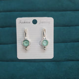 925 Silver Green Crystal Stud Earrings Female Jewelry Gift