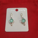 925 Silver Green Crystal Pin Earrings Female Jewelry Gift